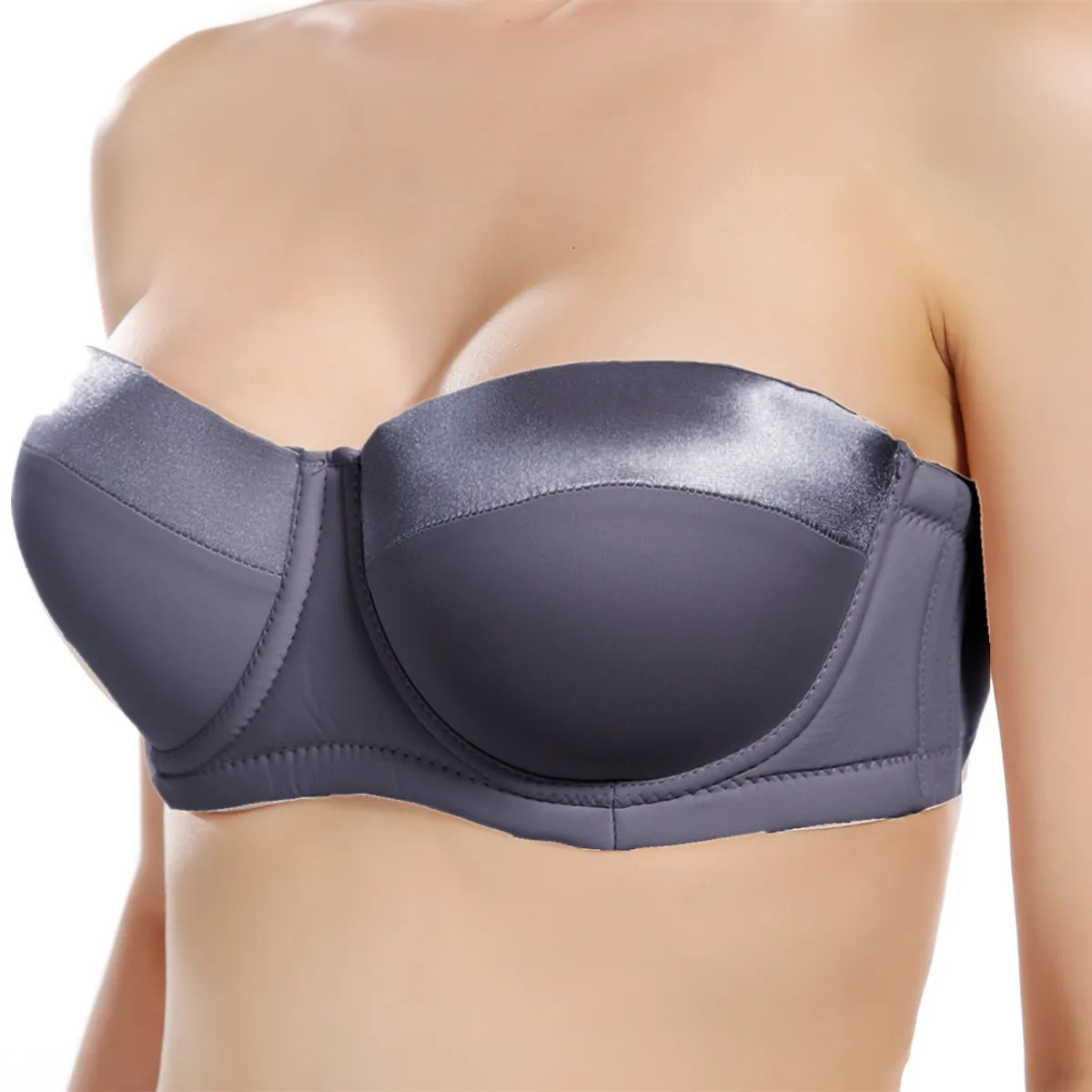 Detachable shoulder straps large size womens bra gathered together with anti slip thin style bra half cup beautiful back bra 250519