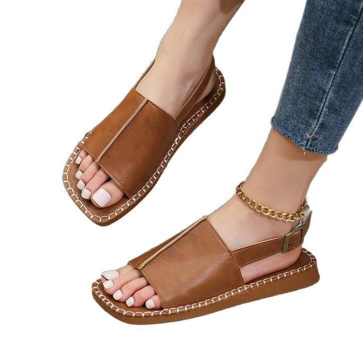 Designer Sandals Versatile Student Sandals 2025 Women's Bulltendon Bottom Comfortable Flat Sandals Outdoor Fashion Non Slip Sandals