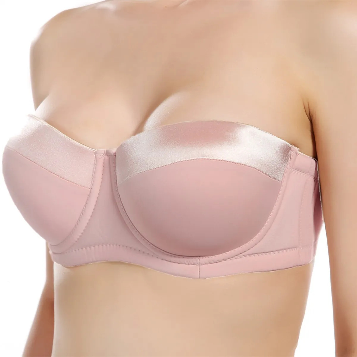 Detachable shoulder straps large size womens bra gathered together with anti slip thin style bra half cup beautiful back bra 250519