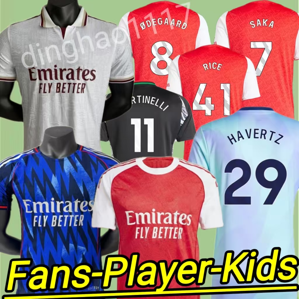 25 26 G.JESUS soccer jerseys RICE SMITH ROWE SAKA Fans Player J.TIMBER MARTINELLI RUSSO 2025 2026 football shirt Men Kids ODEGAARD SAMBI FABIO VIEIRA SALIBA HAVERTZ