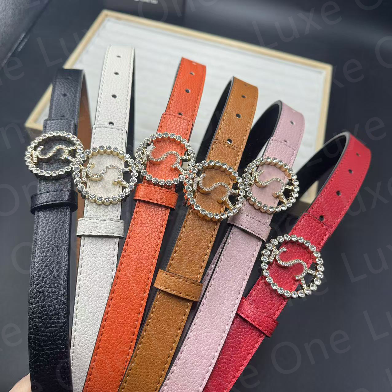 Belt For Women Designer Belt Genuine Leather Belt Diamond Letter Buckle Belt Three Letter Belt Colorful Belt Width 2.3 CM Lenth 95-115CM Quality Belt Top Quality