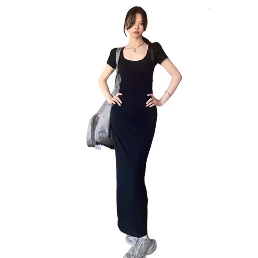 Halter Whit Maxi Dresses Pure Desire Style Backless Short Sleeved Dress Womem Summer Collection Waist Cinching Slimming Design Spicy Girl Long Skirt P