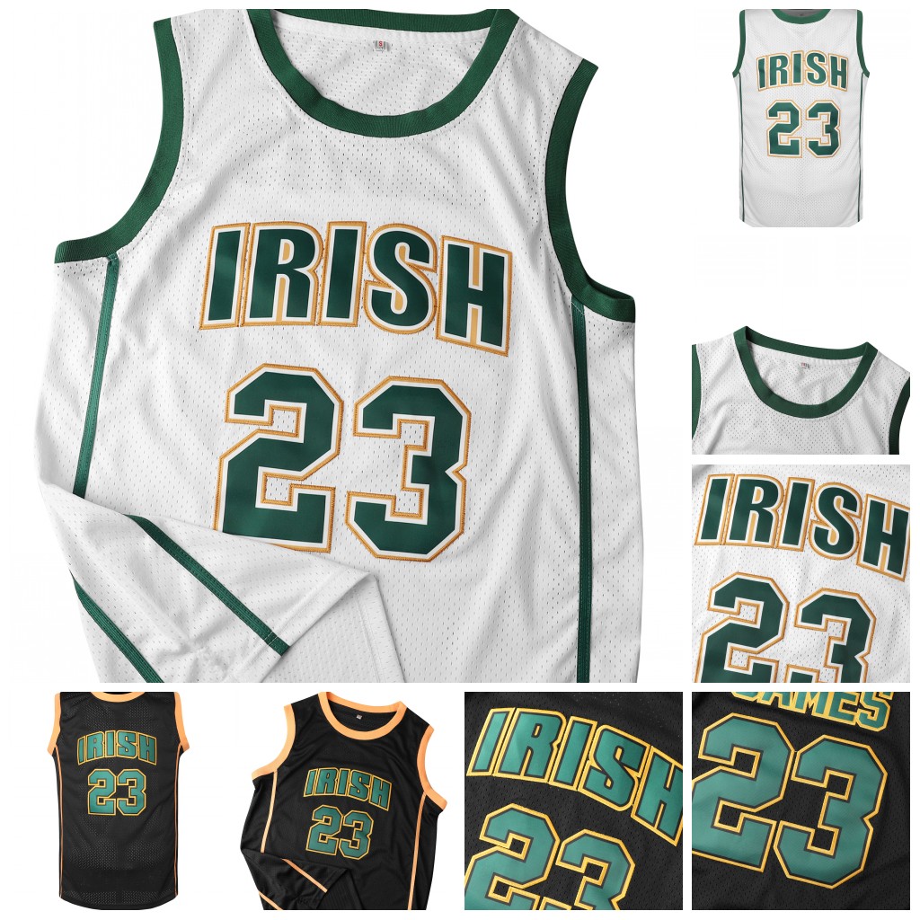 IRISH 23 JAMES IN STOCK Wholesale BASKETBALL Jeresys Embroidered Letter Hygroscopic Quick Drying, Wear-Resistant And Wrinkle-Resistant, Light Weight