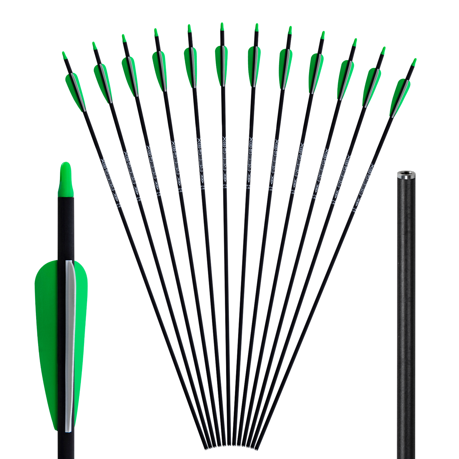 Arrows Without Arrowheads 31inch Archery Carbon Hunting Arrow Spine250-600 Targeting Arrows 6.2mm Practice Arrows for Recurve Bow and Compound Bow (12
