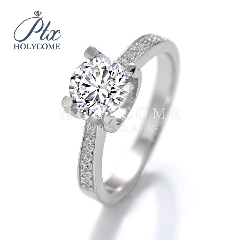 Wedding Rings for Women Micropaved Design 1CT VVS1 D Grade Diamond 925 Sterling Silver Rhodium Plated Woman Moissanite Ring