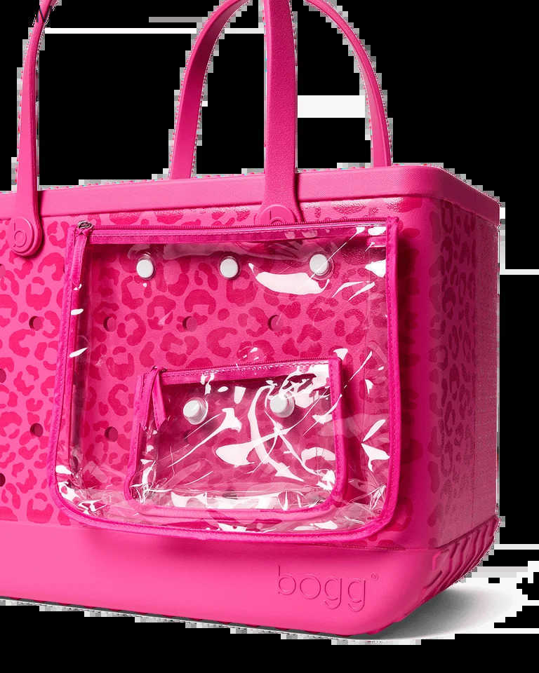 Original Bogg Bag Purrr Fectly Pink Leopard Large Tote Bag for Beach Pool Boat Lightweight Waterproof Washable Durable Q250523