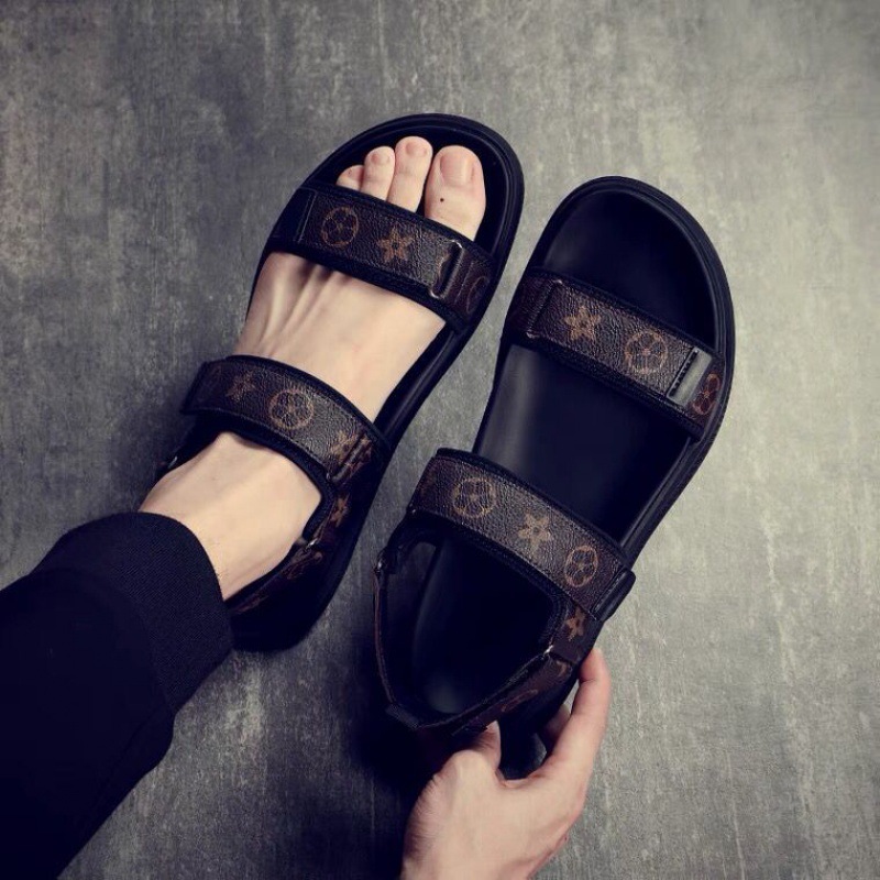 Unisex Free Shipping Summer Beach Printing Sandals 2025 New Design Fashion Sandals for Women men Comfortable Slides Large Size 37-44 Black Brown