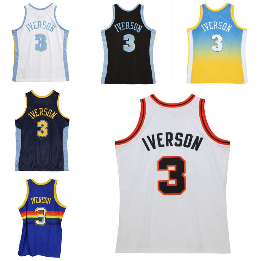 Allen Iverson stitched MN Basketball Jerseys 1996/97 97/98 2001/02 finals 2003-04 2006/07 2009/10 Men youth women S-6XL classic retro jerseys