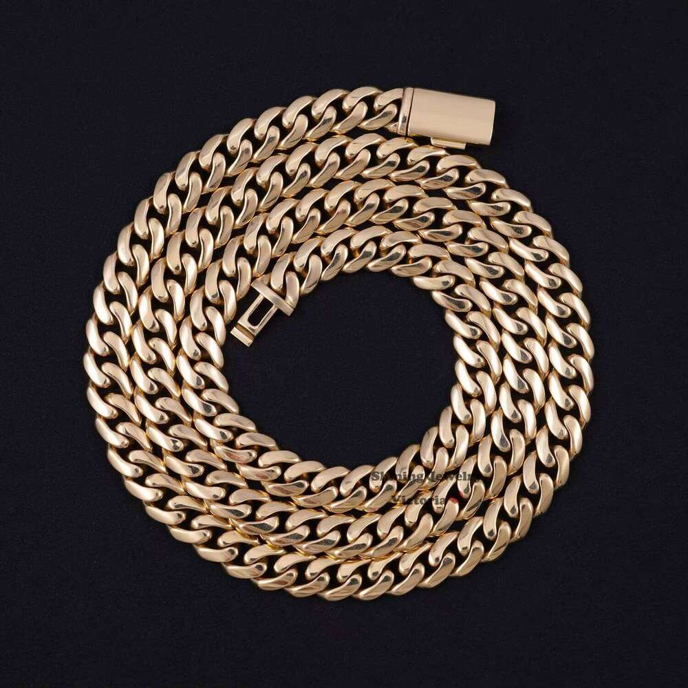 Ordinary Necklace Unisex Necklace Accessory 8Mm 22 Inches 684G 10K Cuban Chain