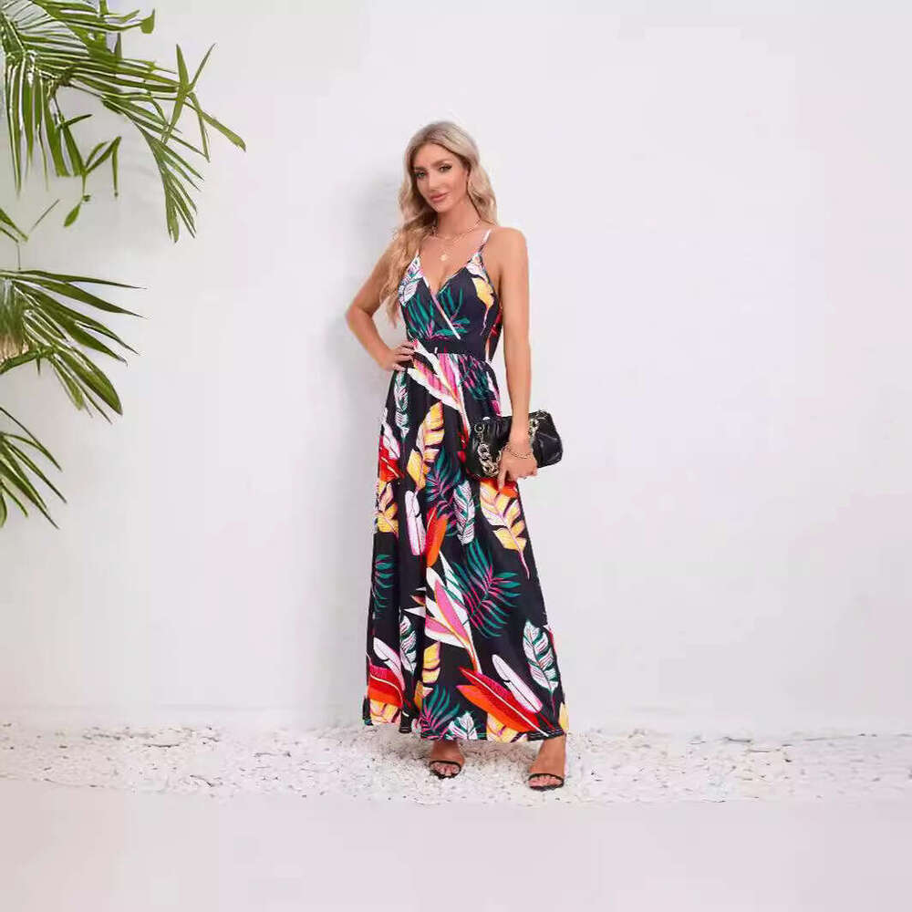 Halter Whit Maxi Dresses Summer Women S Clothing New Fashionable Sexy Strap Bareback Tailored And Slimming Dress Versatile Prom Sexy Dress