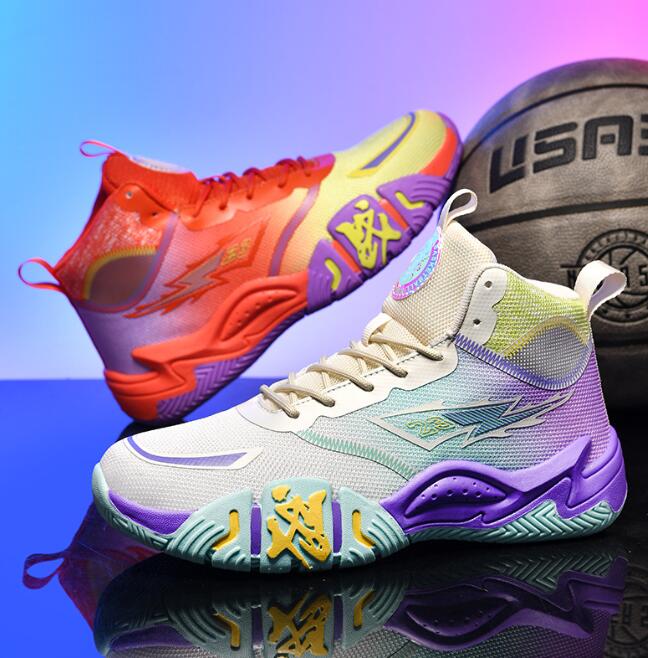 Men's Brand Basketball sneaker Fashion Purple Basketball Sneakers Men Women Training Sport Boots Kids Adult Athletic Shoes Z 5.23-5
