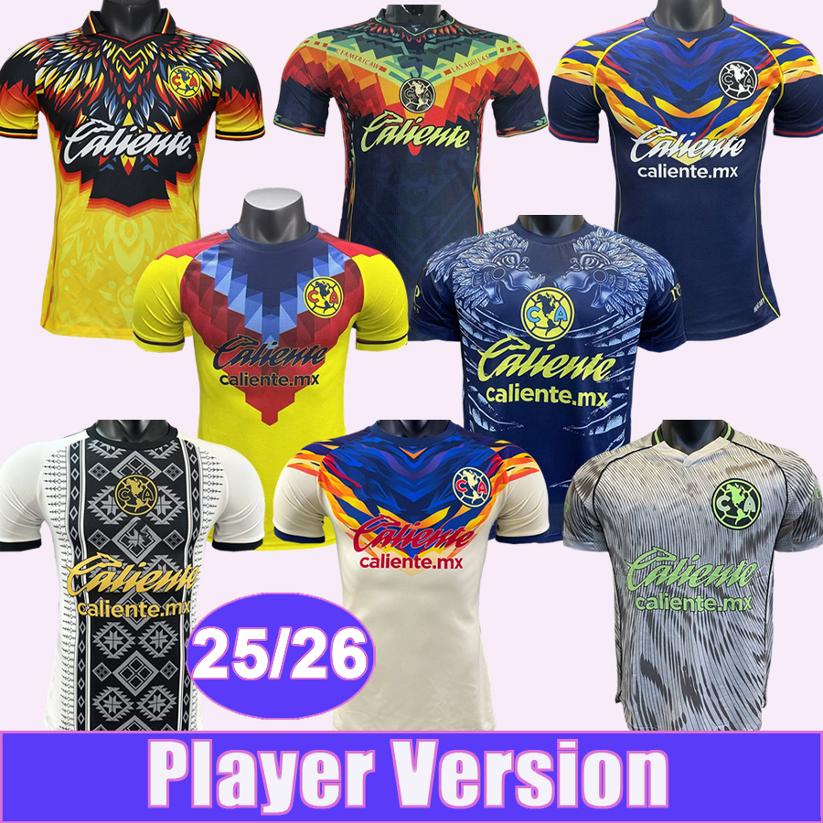 25 26 Club America Mens Player Soccer Jerseys DAVILA HENRY AGUIRRE I.REYES K.ALVAREZ D.VALDES A.CERVANTES Away 3rd Special Edition Football Shirts