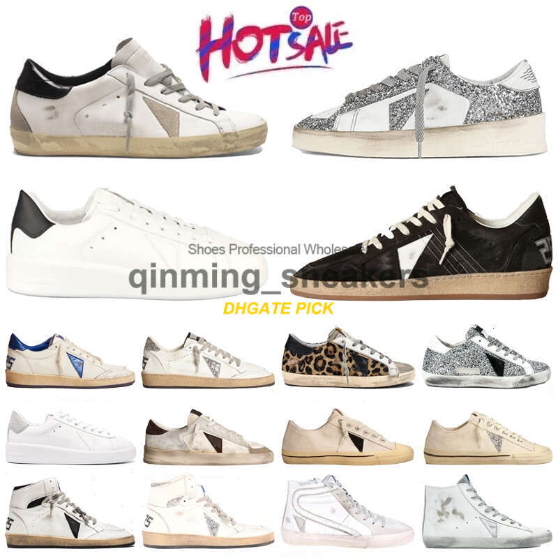 10A Sequin Classic White Designer Man woman Mid star Sneakers Italy Metallic Distressed High Top Suede Calf Leather skin Do-old Dirty