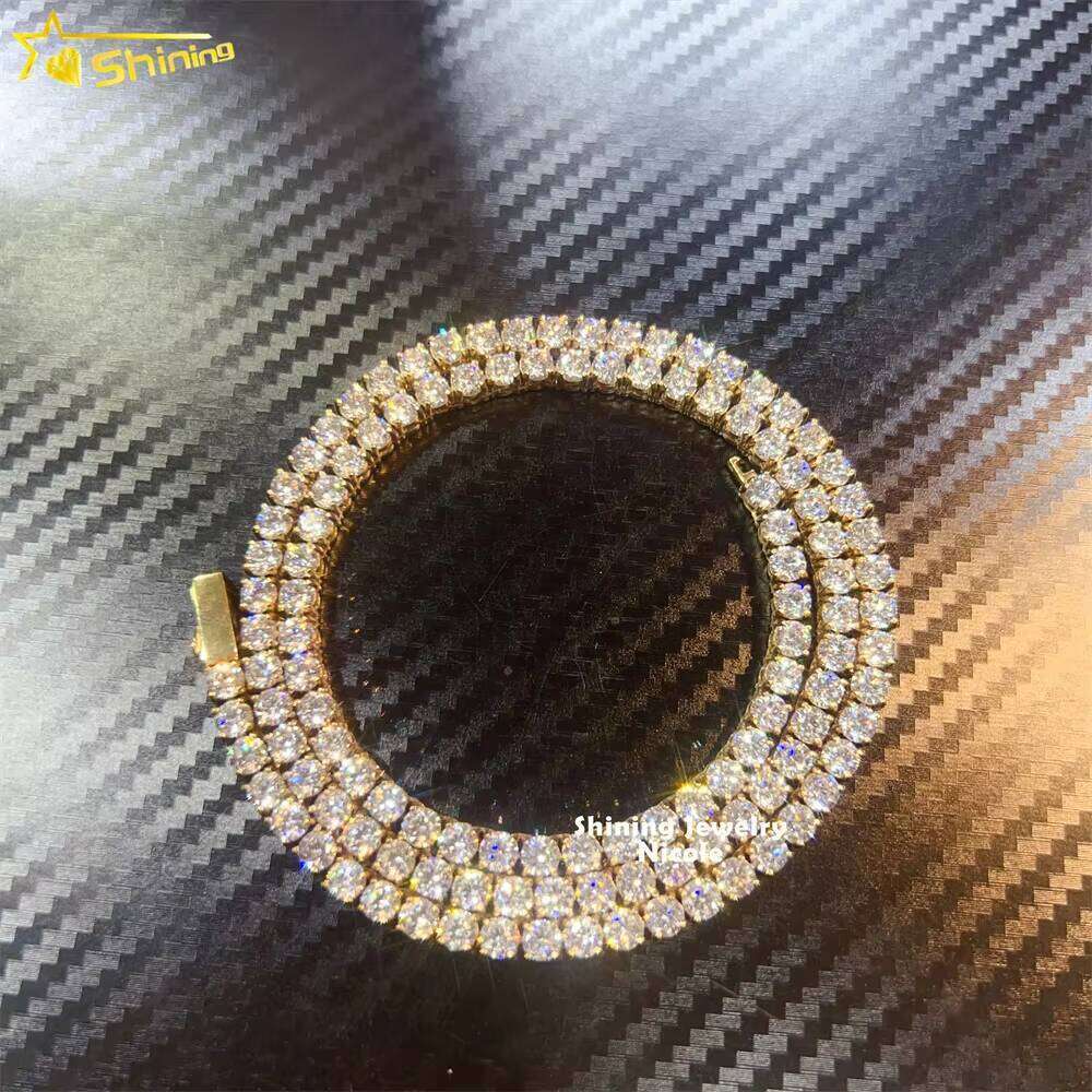 High Quality Wholesale Hip Hop Fashion Pass Dia Tester Stainless Steel Moissanite Tennis Chain