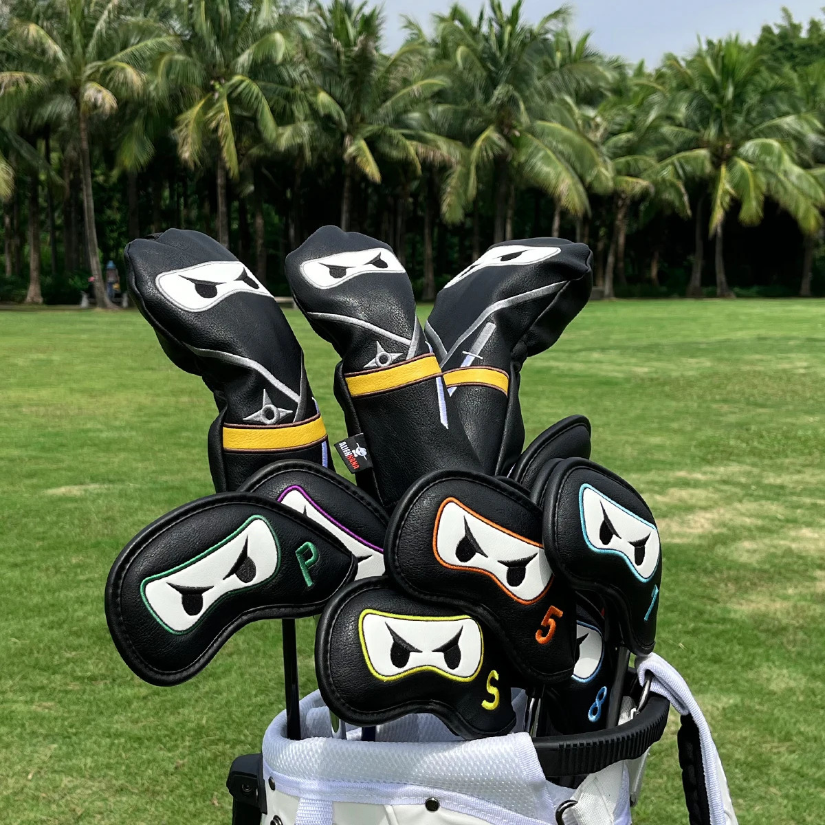 Golf Club headcover Set Aliennana Black Ninja Driver Head Cover Fairway Golf Headcvoer Hybird Blade putter Mallet Putter Covers 250522