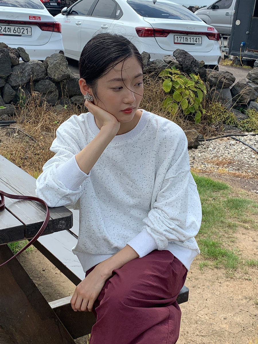 LXB210 Polka dot long sleeve sweatshirt for women Spring new Korean style round neck casual versatile sweatshirt