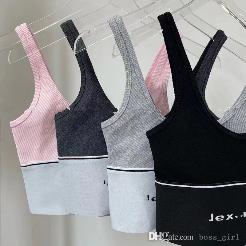 Women Designer Tank Vest 2025 Summer New Knitted Letter Tank Sports Back Inner Strap Sexy And Slim Versatile Top 3 Colors