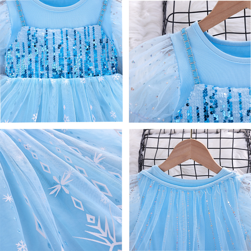 DISNEY kids designer clothes girls designer dress baby Elsa princess dress Holiday outfit comfort girls dress Birthday outfit dress puffy no label des