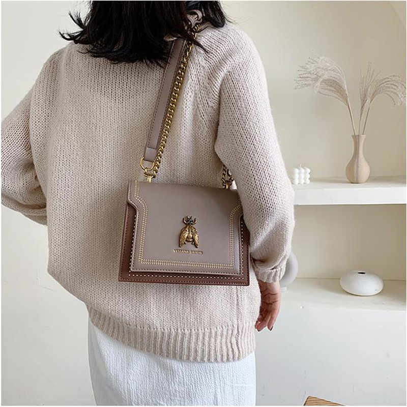 Shoulder Bag Designer Bag Luxury Bag High-Quality New Hot Chain Retro Bee Shoulder Tote Bag, Contrasting Color Crossbody Small Square Woman