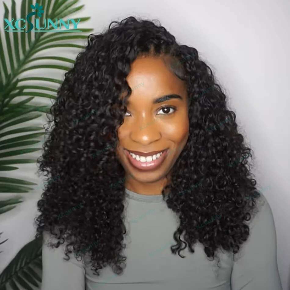 Invisible Knots Afro Kinky Curly Pre-Separated Knotless Crochet Human Hair With String Loop Chemical fiber hair