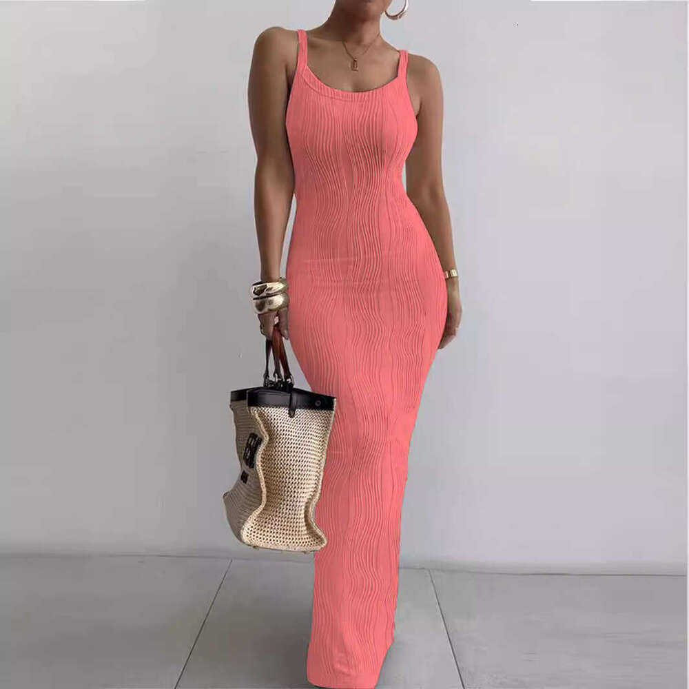 Halter Whit Maxi Dresses Summer Women S Tight Sleeveless Temperament Long Dresses Prom Sexy Dress