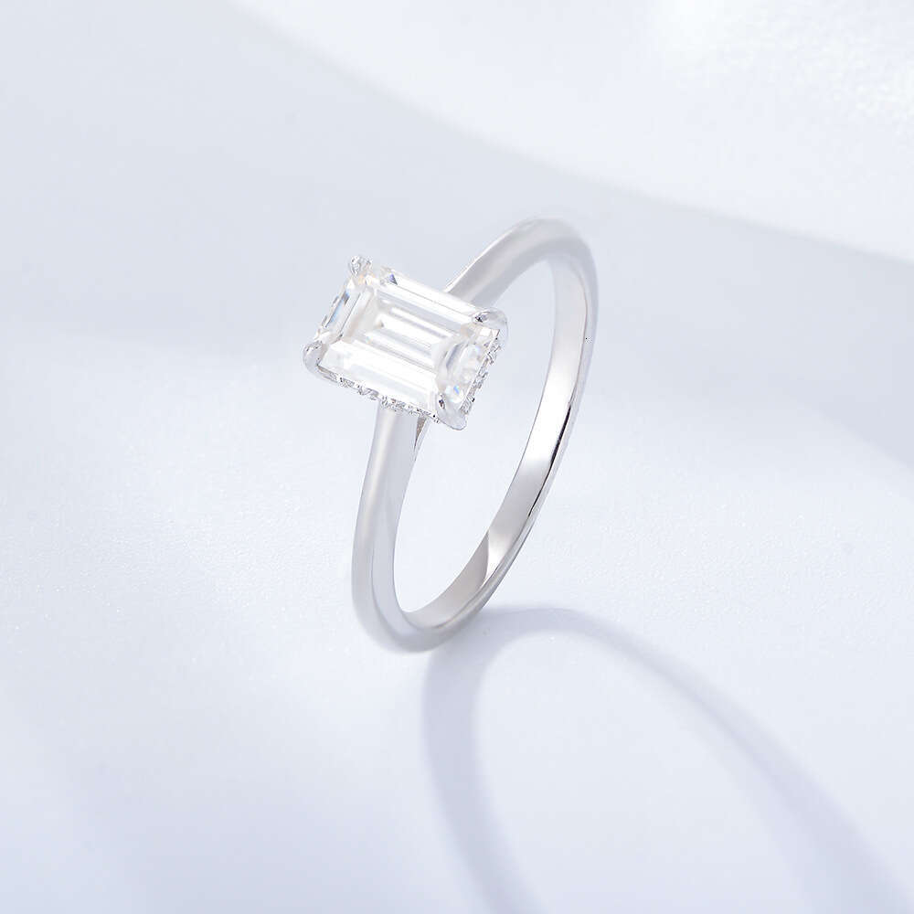 Sterling silver geometric rectangular zircon for women's Instagram ring bracelet