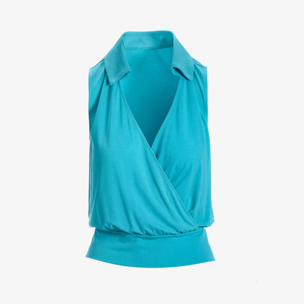 Women Plus Size Vacation Set Solid Lapel Sleeveless Ruched Vest Printed Straightleg Pants Casual Summer Bohemia Beach Tops Sets 250516Z