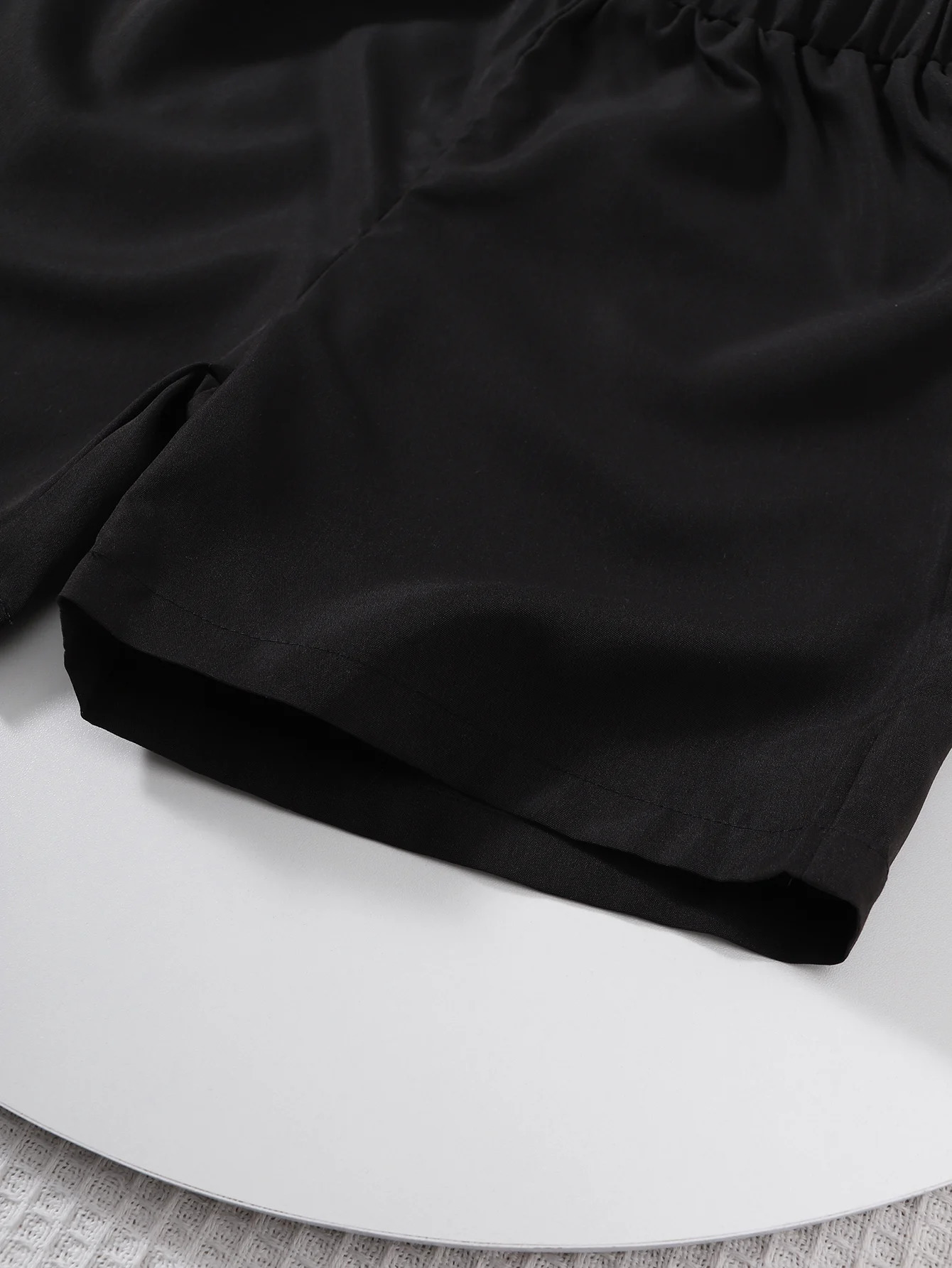 2pcs Boys Teens Stylish Casual Outfit Set Short Sleeve Loose Fit Shirts with Lapel Buttons Breathable Shorts for Fun 250517z