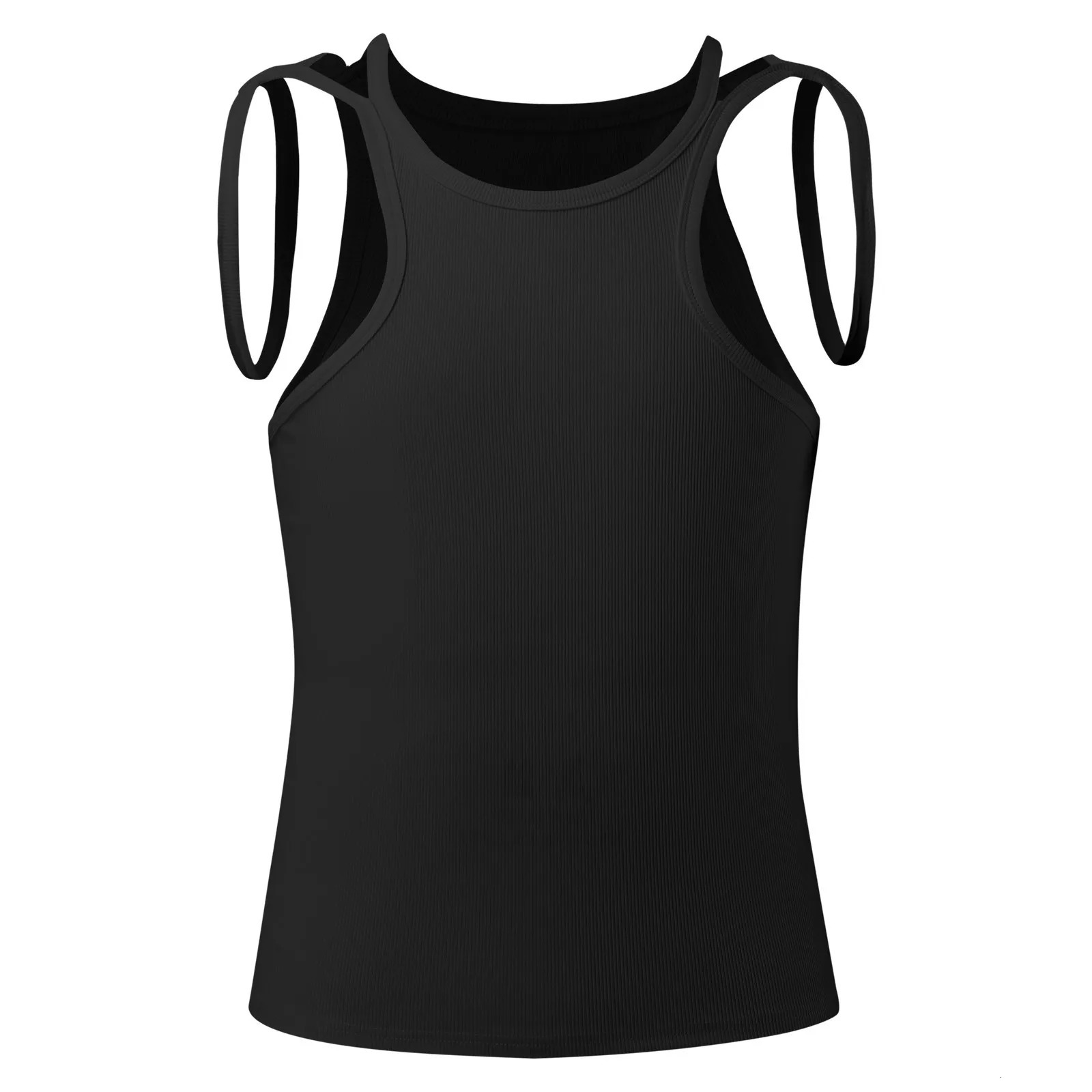 Men Tank Top Sexy Male Slim Fit Knitted Camisole Vest Elastic Slim Fit Base Coat Sexy Tight Fitting Vergi Olmayan 250519CJ