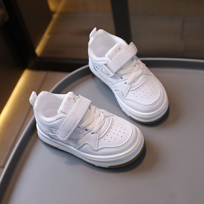 2025 New Toddler Kids Fashion Design Walking Shoes White Shoes Non-slip Casual Trainers Happysteps Infant Boys Girls Outdoor Board Sneakers Sizes US5c
