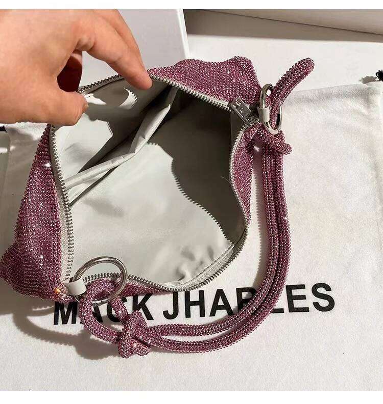 Bags Wedding Party Clutch Purse Knotted Handle Glitter Rhinestones Dia Evening Women's Handbag Designer Shoulder Bag