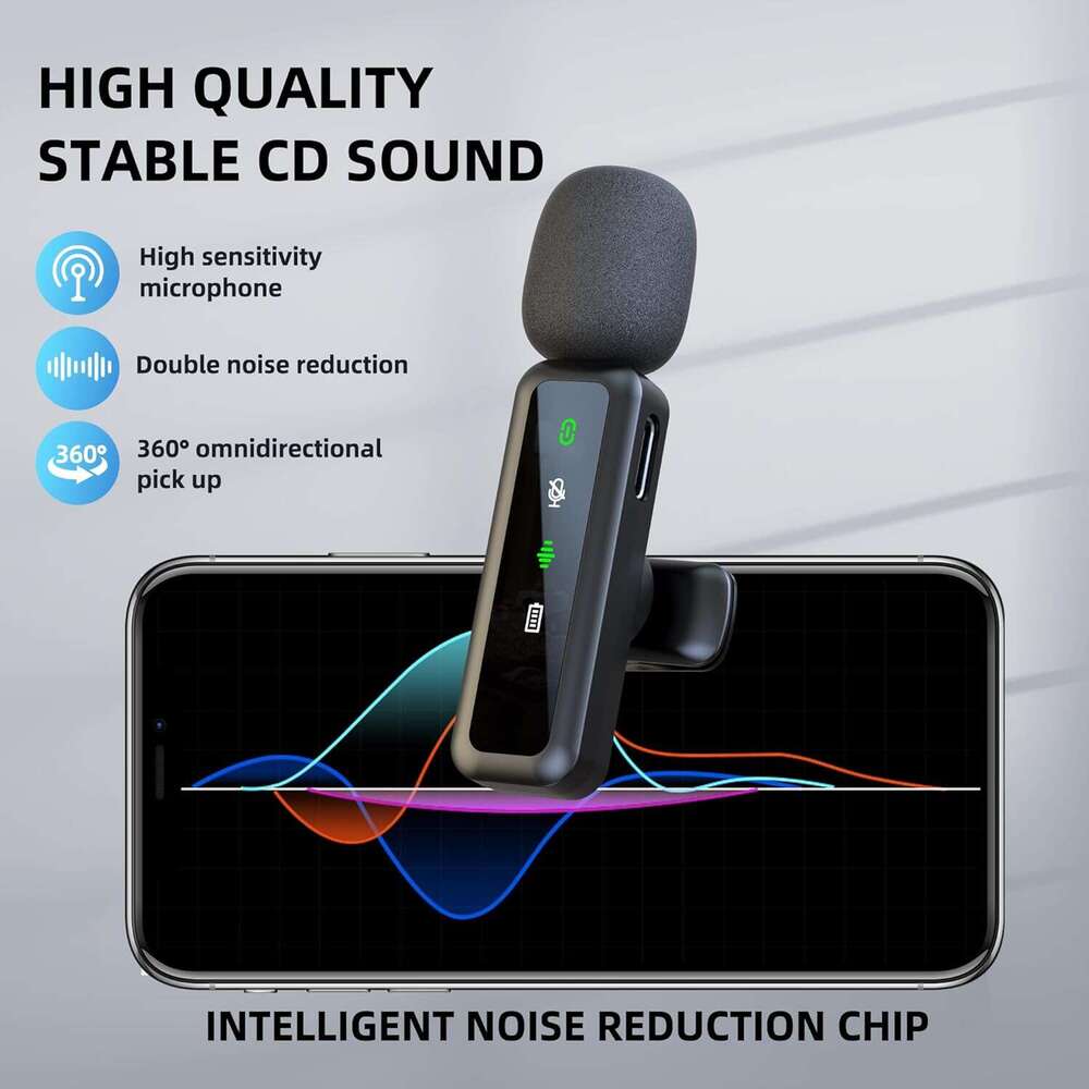 DHgarget Wireless Lavalier Microphone For Iphone And Android Cell Phones