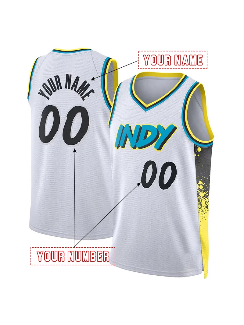 2025 City Edition Basketball Jersey 0 Haliburton Hield Turner Siakam McConnell Custom Jerseys Sweatshirt - Embroidered Hygroscopic and quick drying