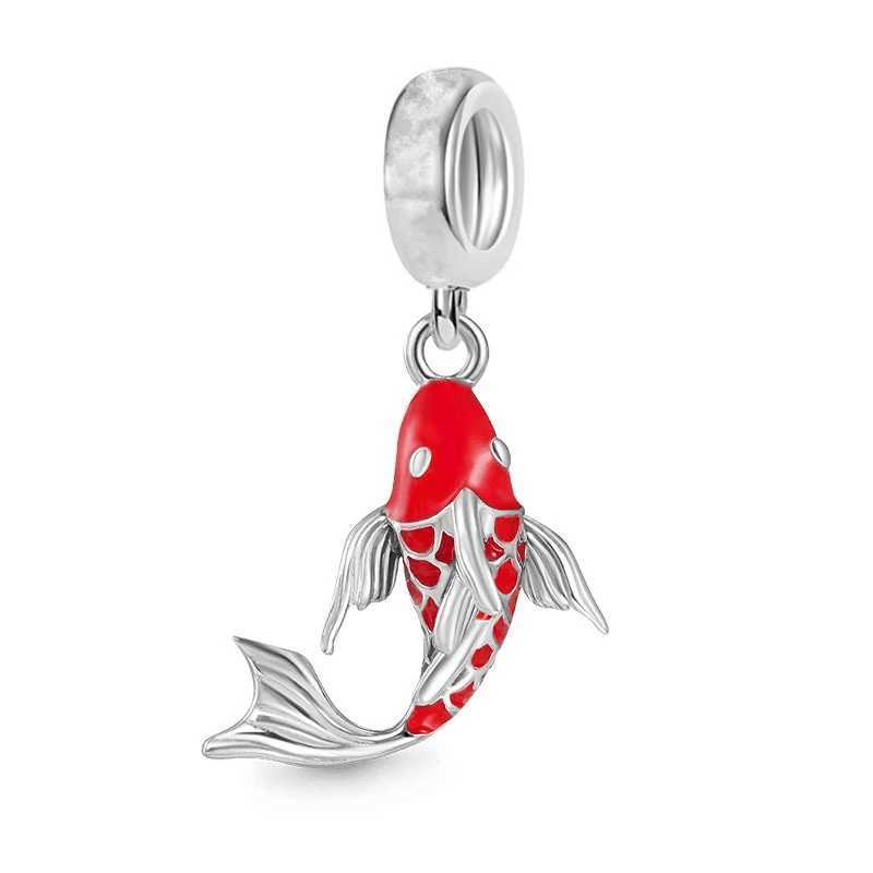 Hot Sale Fish Dolphin Narwhal Goldfish Dangle Charm Bead DIY Women Jewelry Gift Making Fit Original 925 Sterling Silver Bracelet XJ250523
