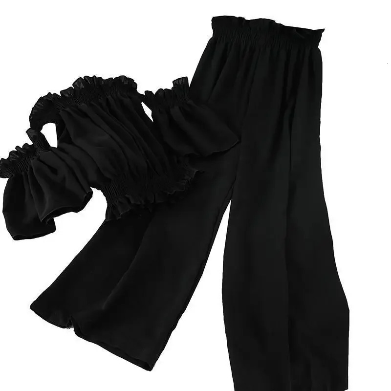 Plus Size Fashionable Set Short Sleeve Wide Leg Pants Two Piece Suit for plus Women Summer Style Casual Wear 250516Z