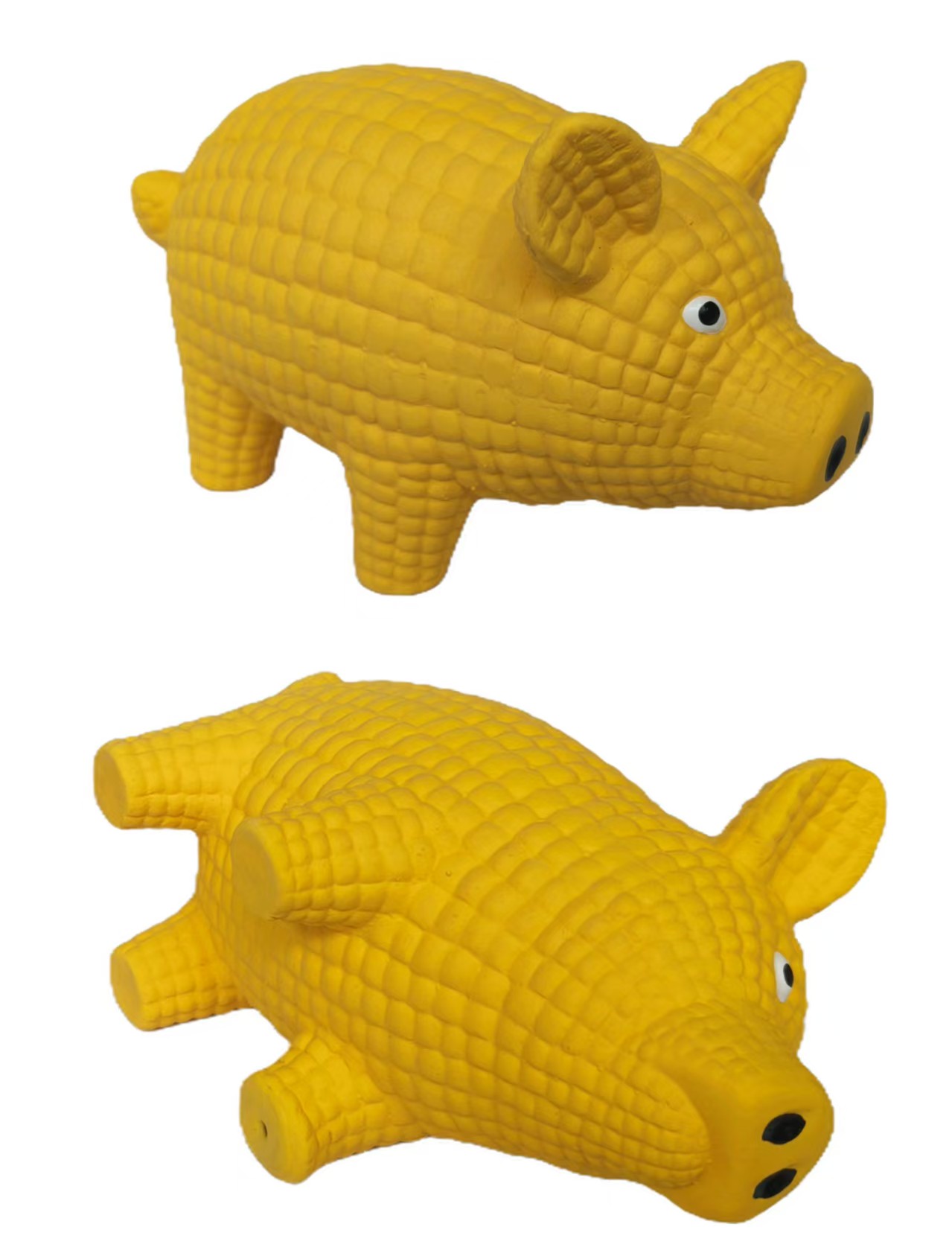 Latex Pig Squeaky Pet Toy Natural Rubber Screaming Maize Pig & Watermelon Pig Puppy Toy 2pcs/Pack