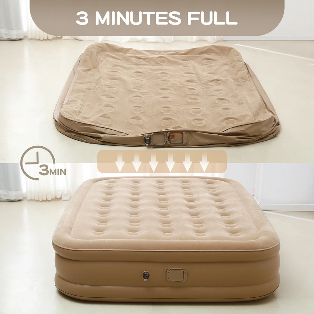 Queen Air Mattress with Built in PumpComfort Blow up Mattress Inflatable Mattress for Home Travel Camping Airbed 250514