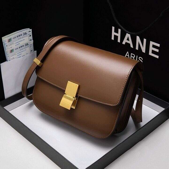 New Women's Autumn/Winter Small Square Single Shoulder Crossbody Brown Tofu Saddle Bag