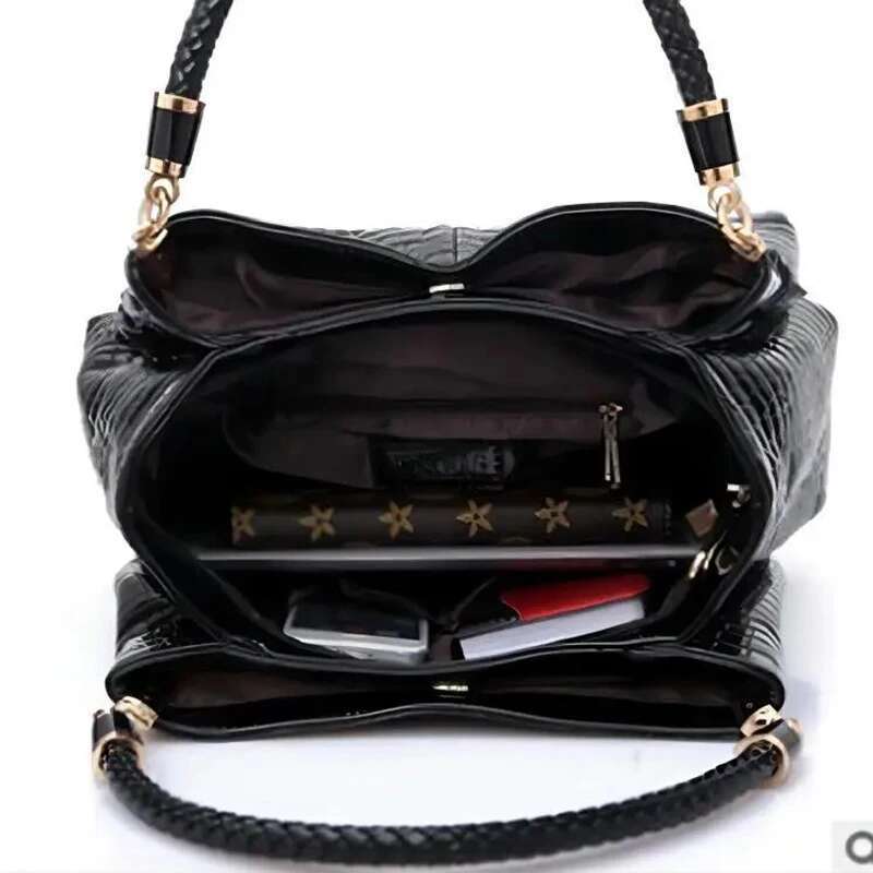 Designer Women Bags Large Capacity Tote Daily Commute Women's Shoulder Bag Crocodile Print Bright Face Handbag Shopping
