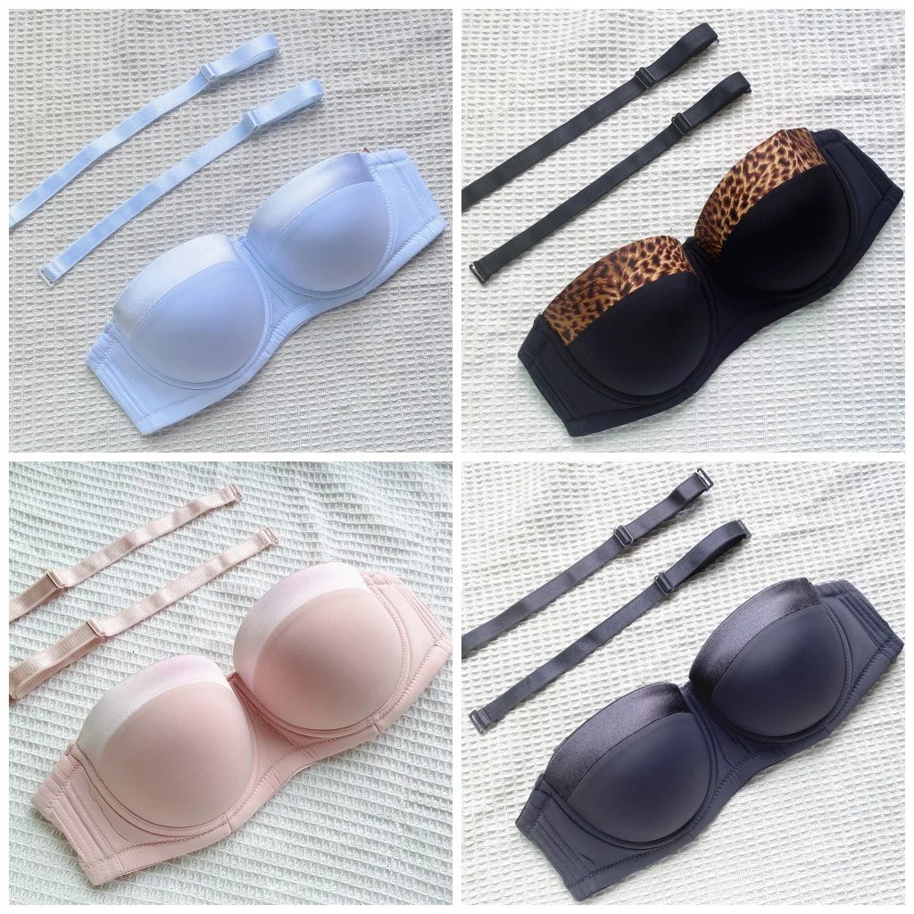 Detachable shoulder straps large size womens bra gathered together with anti slip thin style bra half cup beautiful back bra 250519
