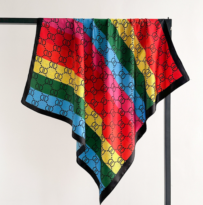 Bandana Scarf for Women Designer Head Scarf Shawl Square Headscarf HeadWrap Shawl Character Letter Print Neckerchiefs 90-90cm 40style