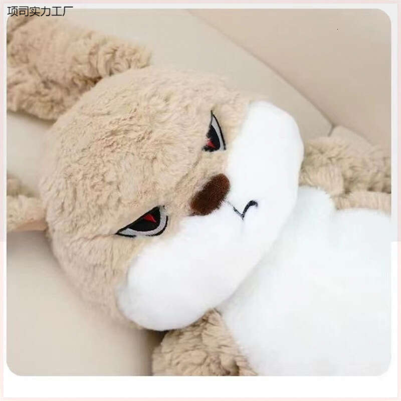 Grumpy Bunny Plush Doll Soft Fluffy Rabbit Hug Pillow Toy for Bed Sofa