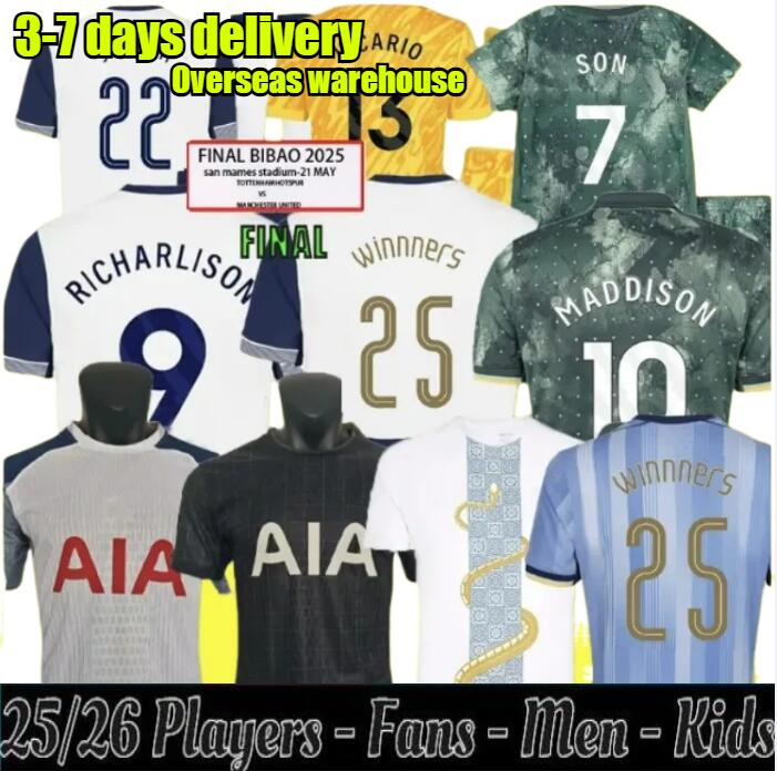 24 25 26 SON RICHARLISON FINAL Soccer Jerseys 2024 2025 2026 home AWAY Football shirt VICARIO KULUSEVSKI SOLANKE WERNER of the Snake tottenaham Fans players Men