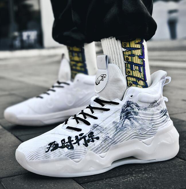Night light high basketball sneaker for men practical concrete floor boots for teenagers junior high students elementary school and children sports sh
