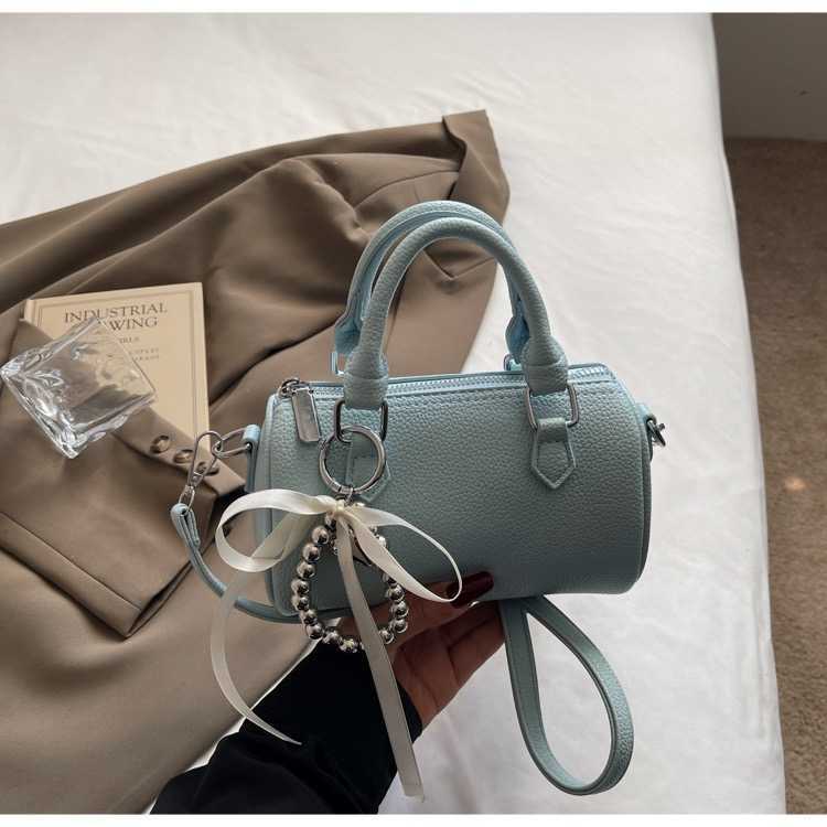 Luxury Designer Beading PU and Denim Patchwork Womens Handbag Casual Crossbody Bag Pillow Tote Y250121