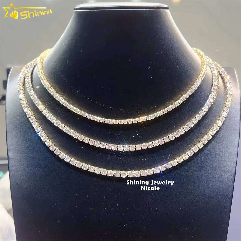 High Quality Wholesale Hip Hop Fashion Pass Dia Tester Stainless Steel Moissanite Tennis Chain