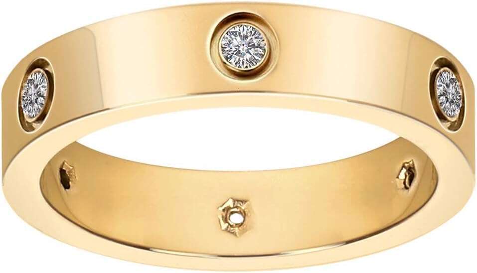 Fashion classic 14K gold-plated cubic zirconia women's stacked love Women's eternal gold ring | Valentine's Day gift