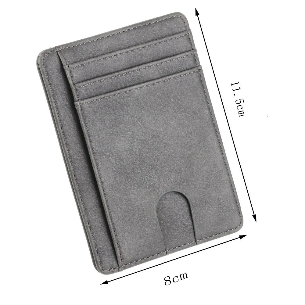 RFID Blocking Mens Leather Wallet Slim Credit Card Holder Business Male Portable Mini Travel Purse For Man 250521