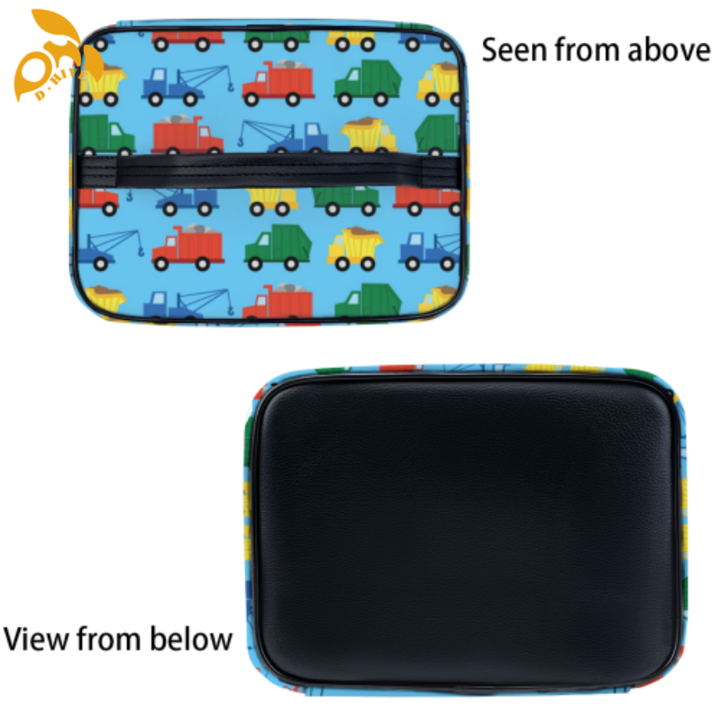 Free delivery. Designers customize lightweight high-quality full-print leather cosmetic bags in white and black
