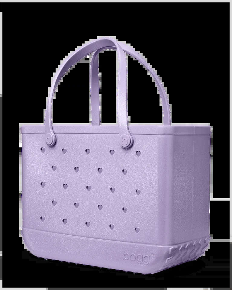 Original Bogg Bag Heart Shimmer Lilac Large Tote Bag for Beach Pool Boat Lightweight Waterproof Washable Durable All Purpose Q250523